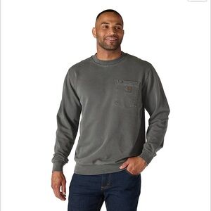 CARHARTT MIDWEIGHT GARMENT DYE FRENCH TERRY CREWNECK POCKET SWEATSHIRT